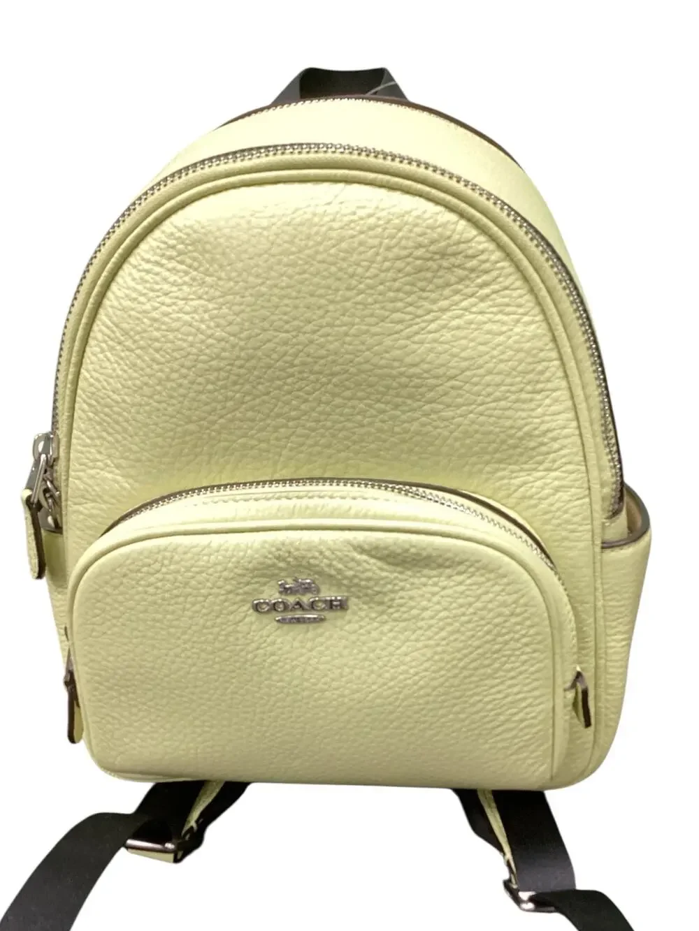 NWT Coach Backpack Women’s One Size Mini Court Backpack Leather Pale Lime Green